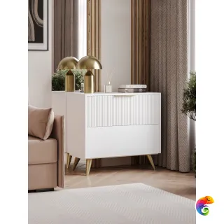 Комод DIWO Краснодар 80x75x43 см, бельевой, белый, ручка золото