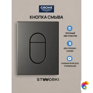Кнопка смыва для инсталляции Grohe Rapid SL 38772021 STWORKI Готланд S13505GB АБС-пластик, цвет вороненая сталь