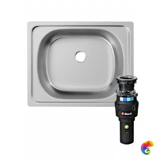 Комплект Мойка Domaci Равенна Ссик DCL 500*400 (5) 50x40, сталь, нержавеющая сталь + Измельчитель Bort Caiman 93418064 электрический, нержавеющая сталь