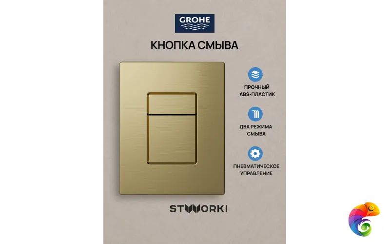 Кнопка смыва для инсталляции Grohe Rapid SL 38772021 STWORKI Эстерсунд S31505GM АБС-пластик, цвет матовое золото
