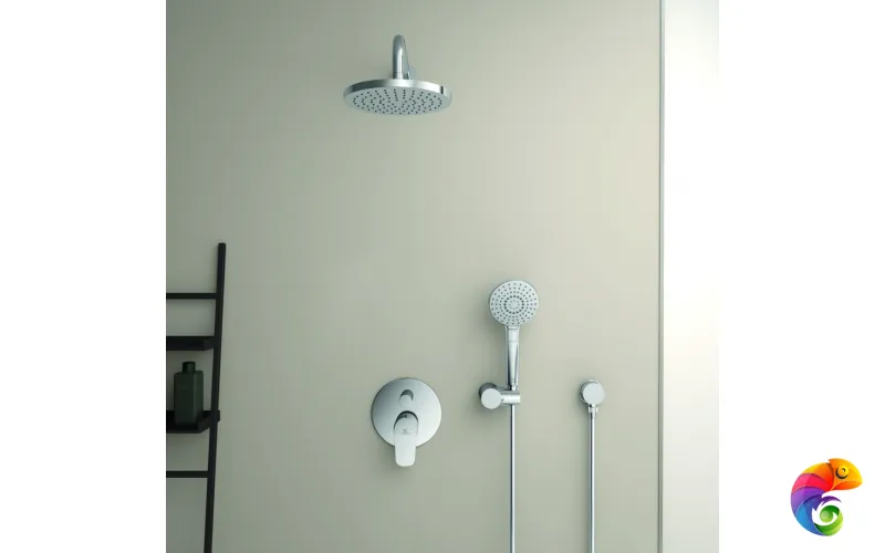 Комплект Душевой уголок DIWO Анапа 90х90, профиль хром глянец + Лоток CK DRAIN 1105-00155 55 см, с мокрым затвором, щелевой, из нержавеющей стали, с решеткой + Душевой комплект Ideal Standard Ceraflex BC447AA С ВНУТРЕННЕЙ ЧАСТЬЮ