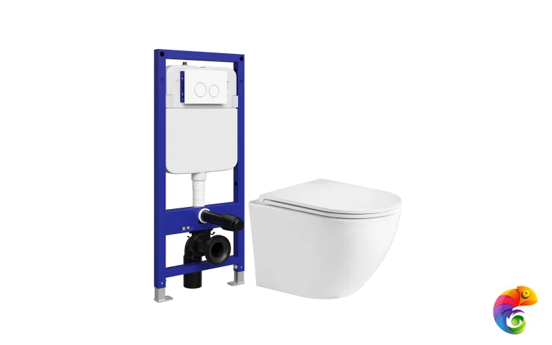 Комплект 5 в 1: Инсталляция STWORKI Хельсинки S33500WH + Унитаз подвесной Weltwasser WW Merzbach 043GL-WT + Сиденье с микролифтом + Комплект шумоизоляции + Кнопка глянцевая белая