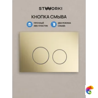 Кнопка смыва для инсталляции STWORKI Хельсинки S33505GM АБС-пластик, цвет матовое золото
