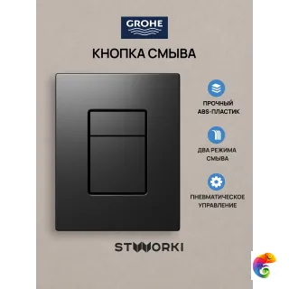 Кнопка смыва для инсталляции Grohe Rapid SL 38772021 STWORKI Эстерсунд S31505GB АБС-пластик, цвет вороненая сталь