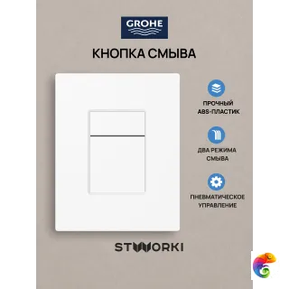 Кнопка смыва для инсталляции Grohe Rapid SL 38772021 STWORKI Эстерсунд S31505WH АБС-пластик, цвет матовый белый