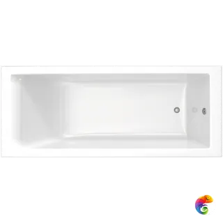 Ванна из искусственного камня STWORKI Ольборг 170x70 см, пристенная, белая, на ножках, со сливом-переливом
