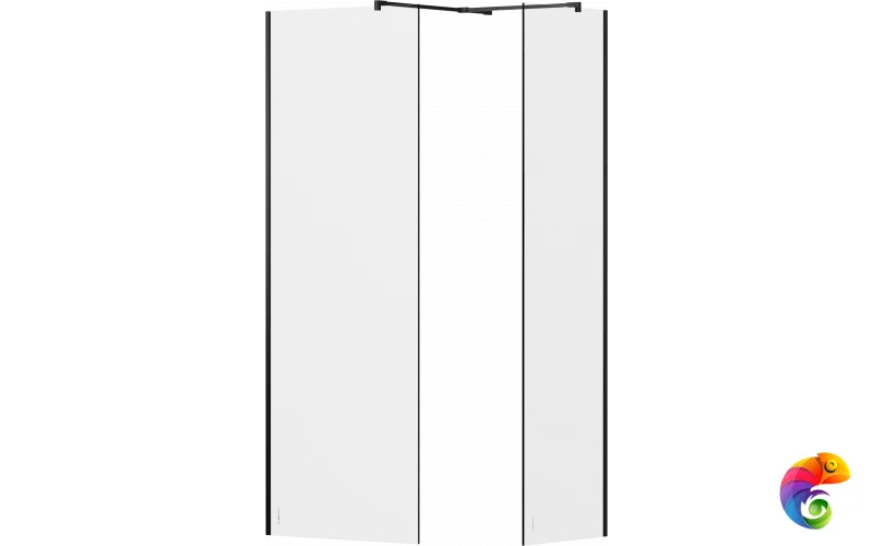 Душевой уголок STWORKI Берген 120х80 со свободным входом, профиль черный матовый, тонированное стекло