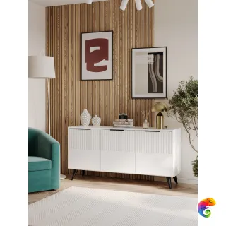 Комод DIWO Краснодар 150x75x43 см, белый, ручка черная