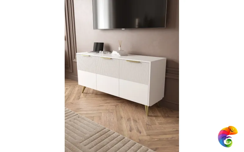 Комод DIWO Краснодар 150x75x43 см, белый, ручка золото