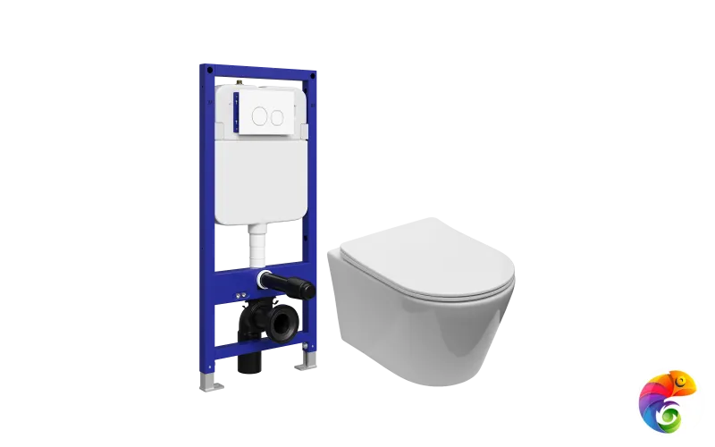 Комплект 5 в 1: Инсталляция STWORKI Хельсинки S33500WH + Унитаз подвесной Aquanet Logan Tornado 340298 + Сиденье с микролифтом + Комплект шумоизоляции + Кнопка глянцевая белая