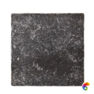 Плитка BLACK MARBLE TUMBLED (Черный) 20X20X1, натур. мрамор