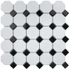 Кер. мозаика Octagon small White/Black Matt (NXWN51488/IDLA2575) 295х295х6