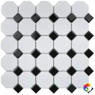 Кер. мозаика Octagon small White/Black Matt (NXWN51488/IDLA2575) 295х295х6
