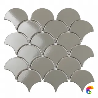 Кер. мозаика Fan Shape Dark Grey Glossy (BF1312) 293х274х6