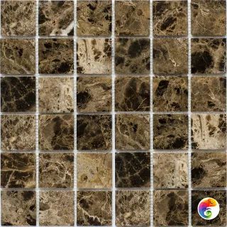 Мозаика 48X48 Dark Emperador Polished (JMST055) 305X305X4, натур. мрамор