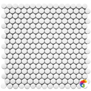 Кер. мозаика Penny Round White Matt (NK41000) 315х309х6