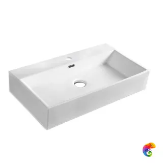 Раковина STARO GEMINI 75 BLANCO BRILLO 75х42х14.5 накладная белая глянцевая