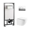 Комплект SILENT Унитаз подвесной 046 + Инсталляция 10002 + Кнопка Матовый Хром