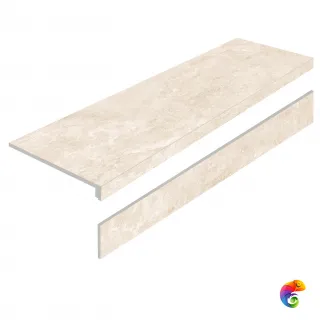 Ступень L керамогранит MYSTICAL CHARM CREMA 32X120 MATT с подступенником