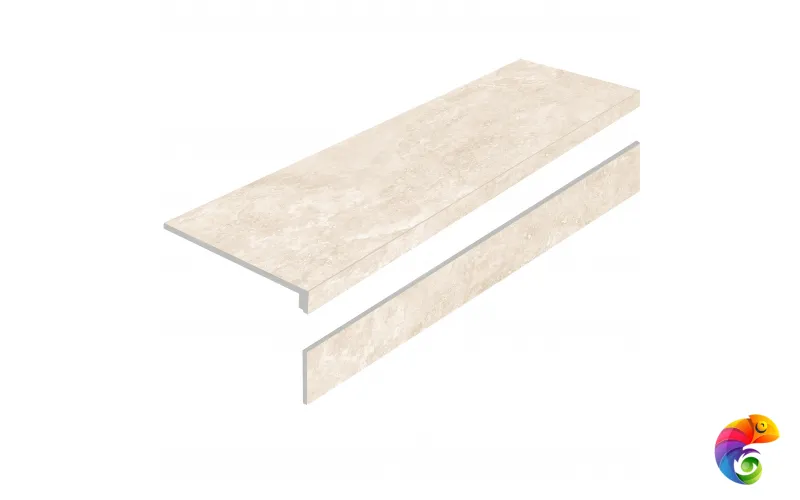 Ступень L керамогранит MYSTICAL CHARM CREMA 32X120 MATT с подступенником