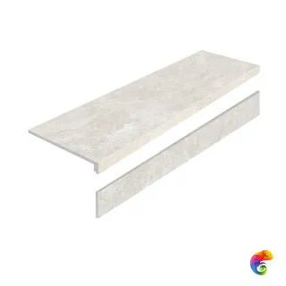 Ступень L керамогранит MYSTICAL CHARM BIANCO 32X120 MATT с подступенником