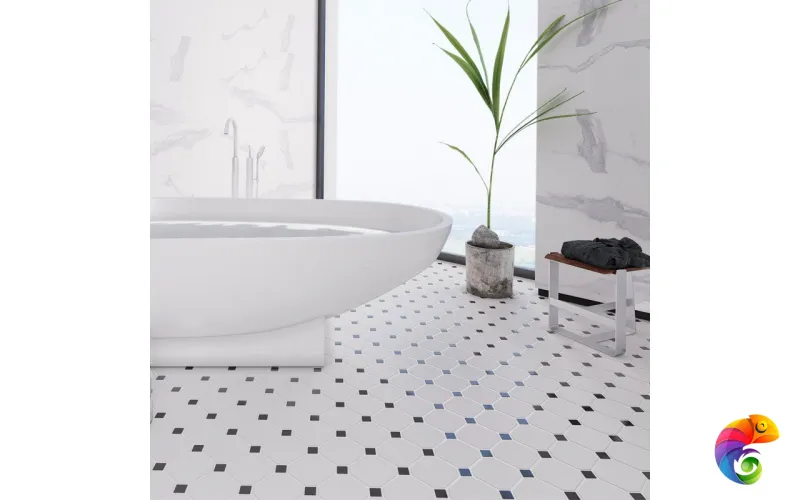 Кер. мозаика Octagon big White/Black Matt (GTPL61466/CLA006) 300х300х6