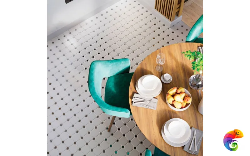 Кер. мозаика Octagon big White/Black Matt (GTPL61466/CLA006) 300х300х6