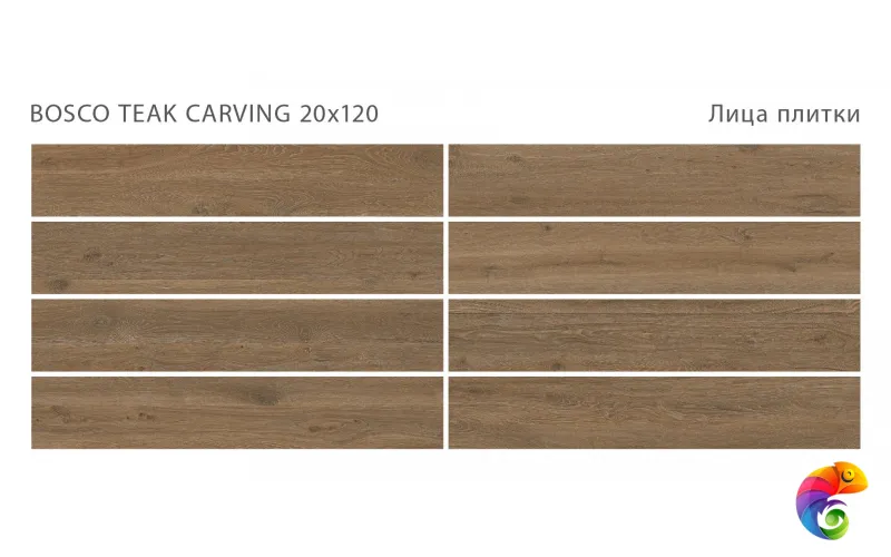 Плитка Bosco Teak 20x120 Carving (5 шт.в уп)