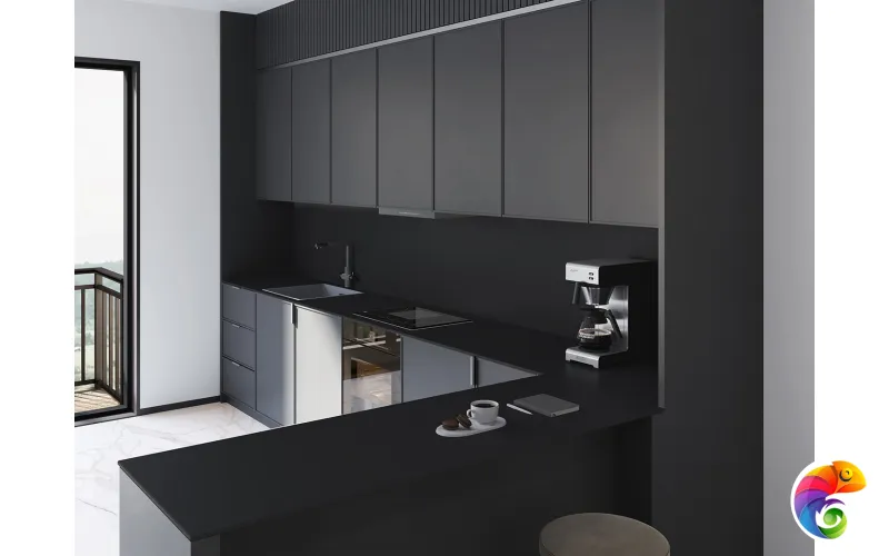 Слэб керамический MONO BLACK 1600х3200х12мм MATT