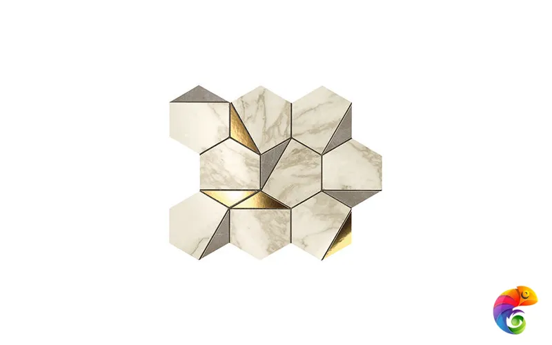MARVEL Gold Hex Gris-Calacatta 9EHG_sklad 25.1x29 Atlas Concorde MARVEL EDGE Глазурованная керамическая плитка