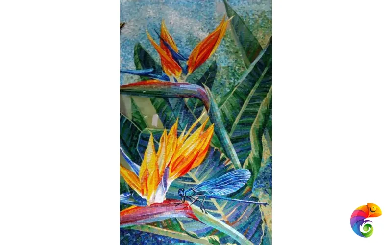 IRIDA панно художественное ЭКЗОТИЧЕСКИЕ ЦВЕТЫ 00-00131993 241x201.8 Irida Art irida Стеклянная мозаика