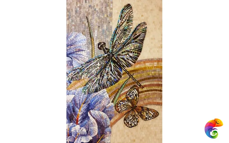 IRIDA панно художественное КОМПОЗИЦИЯ С ИРИСАМИ 00-00167552  Irida Art irida Стеклянная мозаика