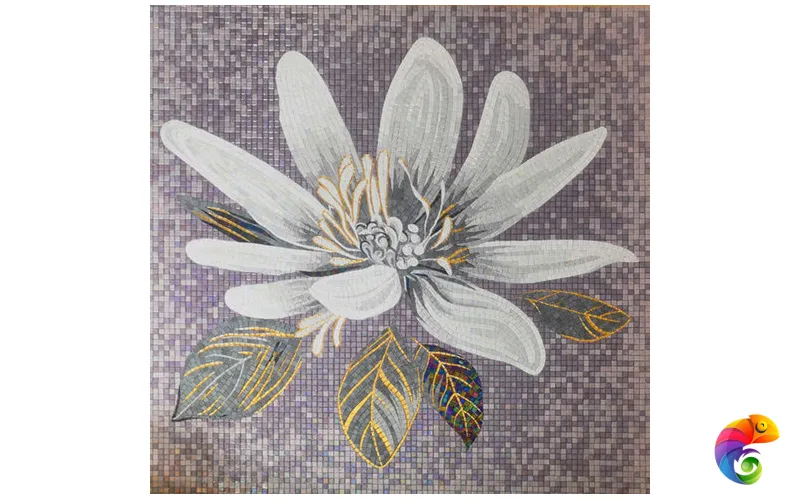 IRIDA панно художественное ЦВЕТОК НА ЛИЛОВОМ ФОНЕ 00-00132006 150x150 Irida Art irida Стеклянная мозаика