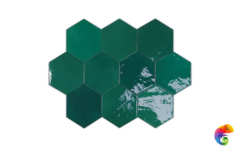 Zellige Hexa Emerald (122086) 12.4x10.8 Глазурованная керамическая плитка