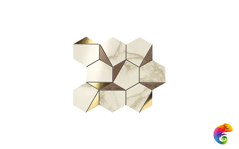 MARVEL Gold Hex Brown-Calacatta 9EHB 25.1x29 Atlas Concorde MARVEL EDGE Глазурованная керамическая плитка