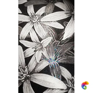 IRIDA панно художественное ЛИЛИИ ЧЕРНО-БЕЛЫЕ (00-00132011) 214x160.5