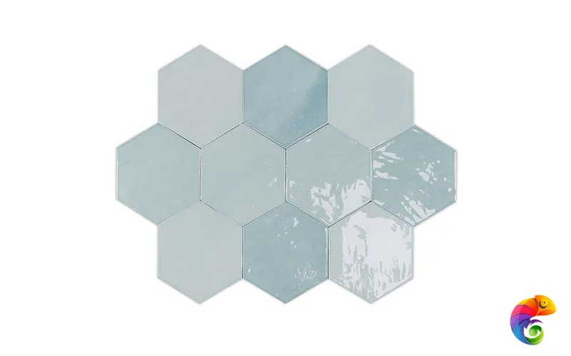 Zellige Hexa Aqua (122081) 12.4x10.8 Глазурованная керамическая плитка