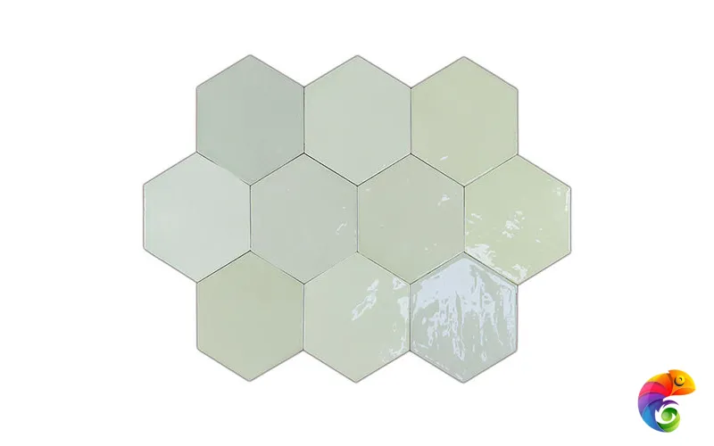 Zellige Hexa Mint (122083) 12.4x10.8 Глазурованная керамическая плитка