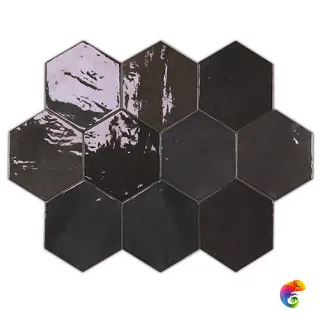 Zellige Hexa Graphite (122087) 12.4x10.8