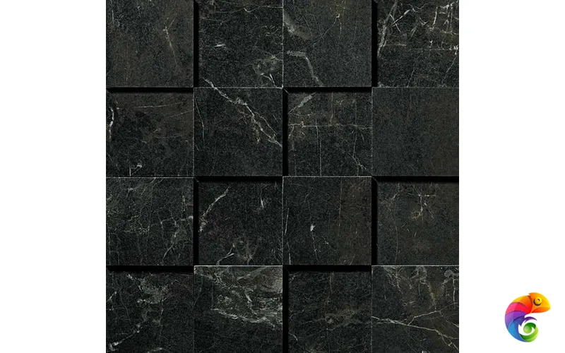 Marvel Noir St.Laurent Mosaico 3D ADQB 30x30 Atlas Concorde MARVEL PRO Неглазурованный керамогранит