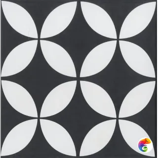 20X20 STAMP BLACK GLZ.POR.TL (S17612.6) 20x20