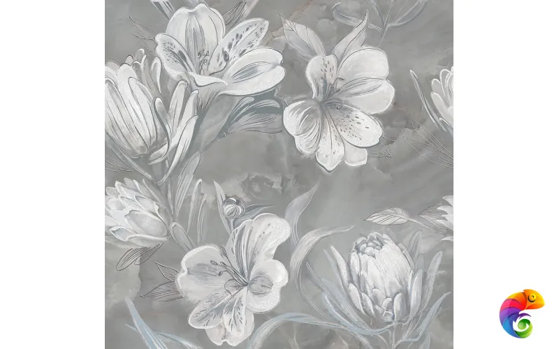 Панно 63*63 OPALE GREY FLOWER (2 шт) - 3 комл 1с