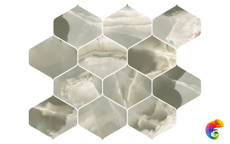 Мозаика JADE MALACHITE DECORO NINFA 27,7X35