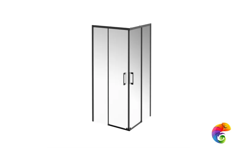 VE.90.SSD.BLK.M Душевой уголок VETRO, раздвижной, квадратный, 90х90х195, матовый черный