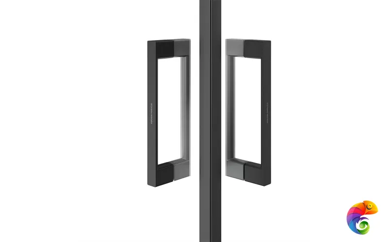 VE.90.SSD.BLK.M Душевой уголок VETRO, раздвижной, квадратный, 90х90х195, матовый черный