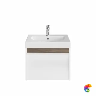 MO.60.1+1\WHT Тумба MODULA подвесная 60 с ящиком 1+1, белая глянцевая