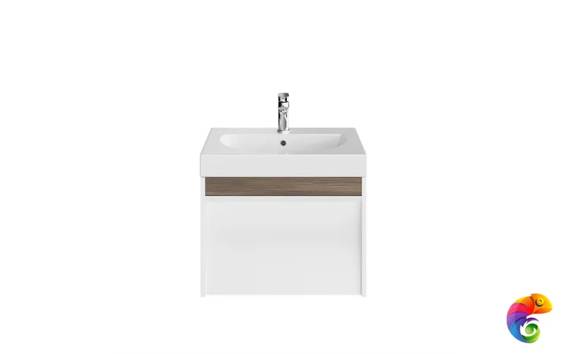 MO.60.1+1\WHT Тумба MODULA подвесная 60 с ящиком 1+1, белая глянцевая