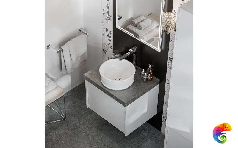 MO.60.1+1\WHT Тумба MODULA подвесная 60 с ящиком 1+1, белая глянцевая