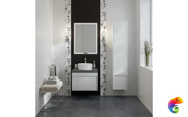 MO.60.1+1\WHT Тумба MODULA подвесная 60 с ящиком 1+1, белая глянцевая