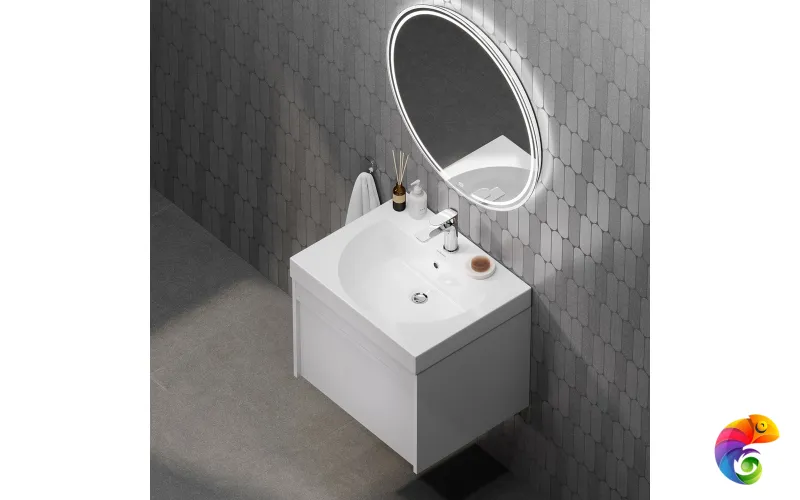 MO.60.1+1\WHT Тумба MODULA подвесная 60 с ящиком 1+1, белая глянцевая